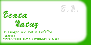 beata matuz business card